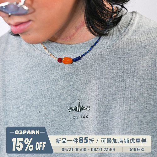 O3PARK夏季纯棉宽松DRUNKT恤