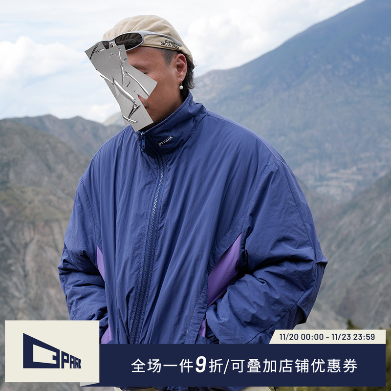 o3park加厚面包服撞色拼接复古