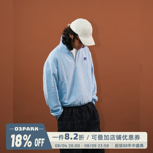 O3PARK加绒polo领子卫衣