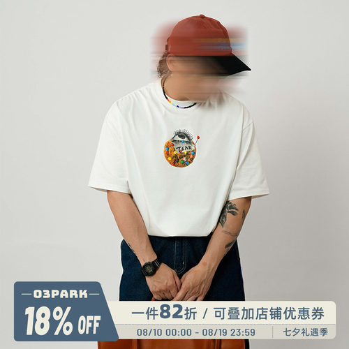 O3PARK速干宽松印花T恤