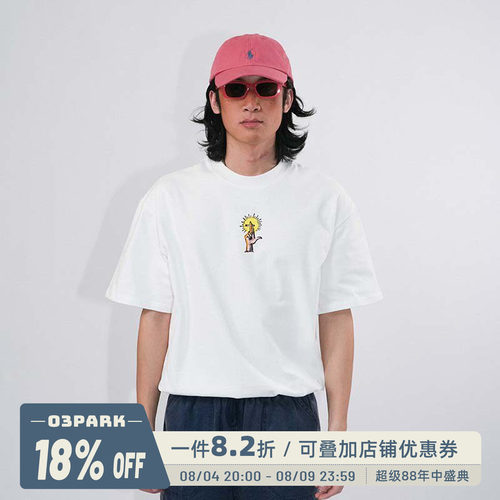 O3PARK速干凉感短袖宽松印花T恤