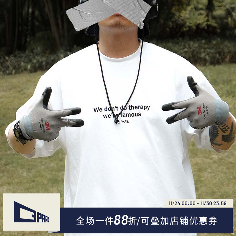 o3parkT恤美式重磅趣味印花短袖