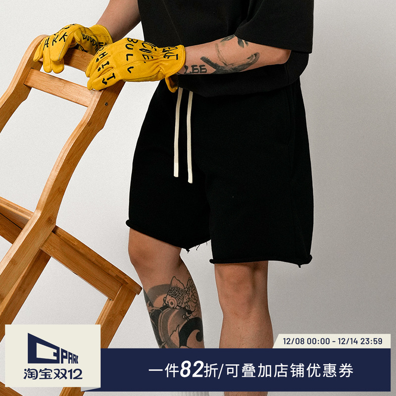 o3park五分毛边短卫裤