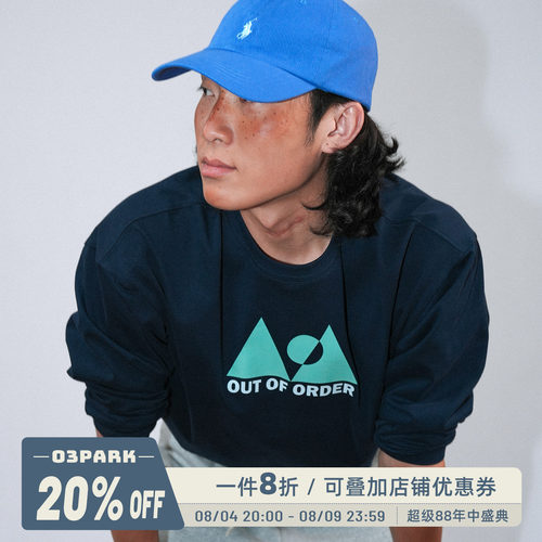 O3PARK字母印花长袖T恤
