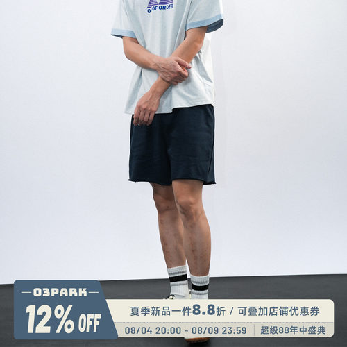 O3PARK美式运动卷边四分短裤
