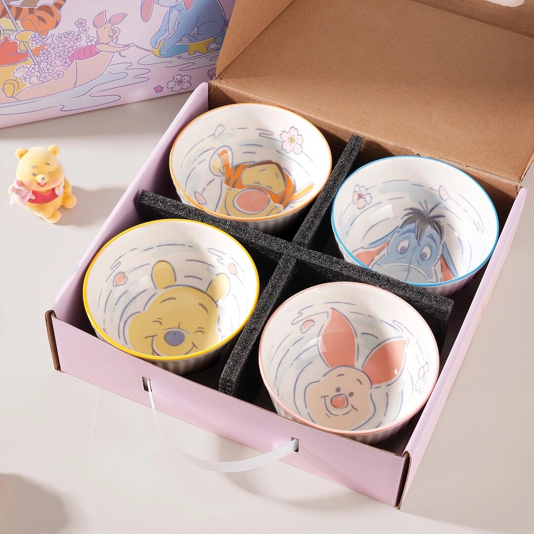 #ININ迪士尼维尼熊陶瓷米饭碗儿童家用碗具高颜值餐具S