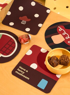 #ININ蘑菇款硅藻泥隔热垫杯垫吸水防烫餐桌垫耐高温盘子垫BF