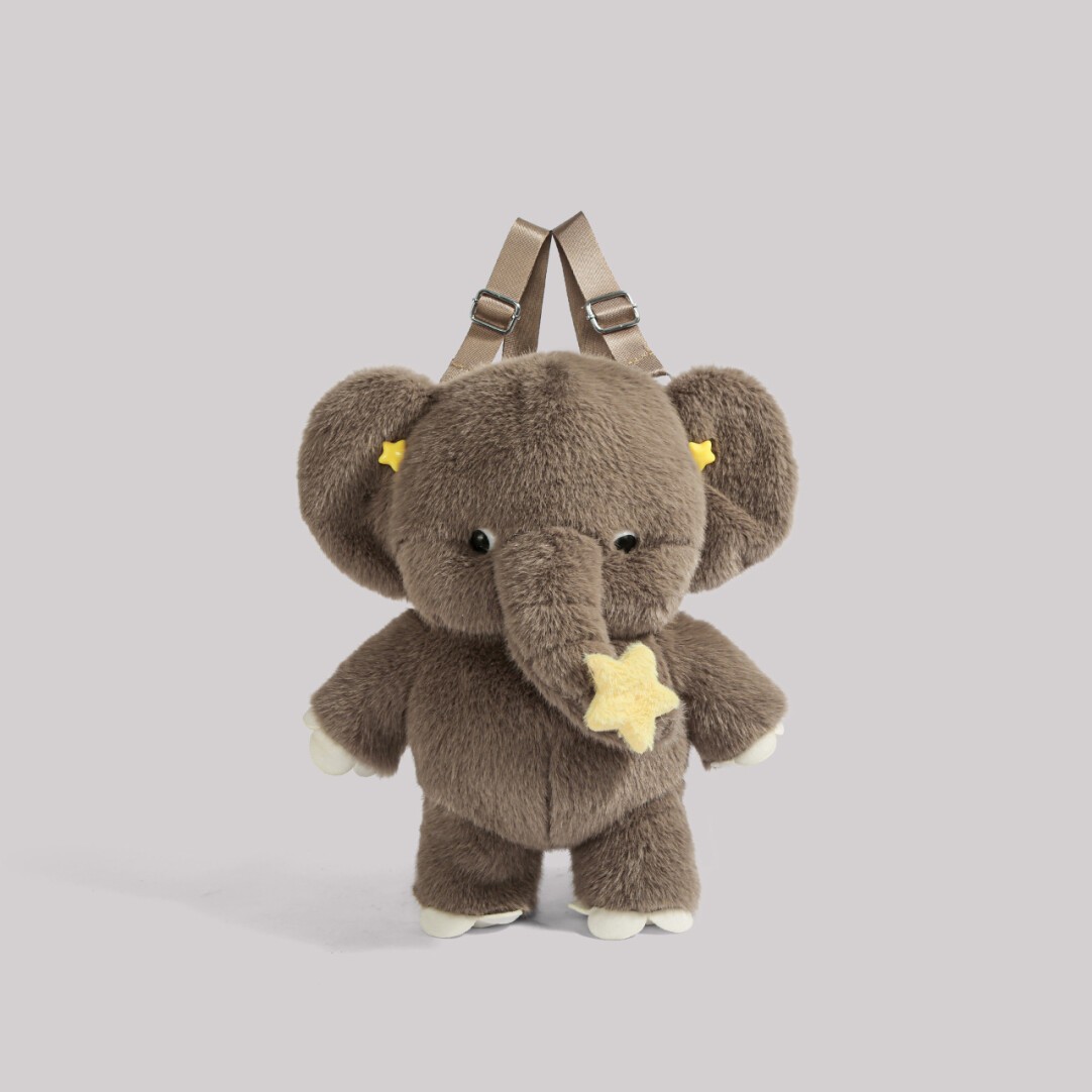 #ININ双肩包可爱毛绒绒玩偶大象小背包生日礼物卡通包包Z