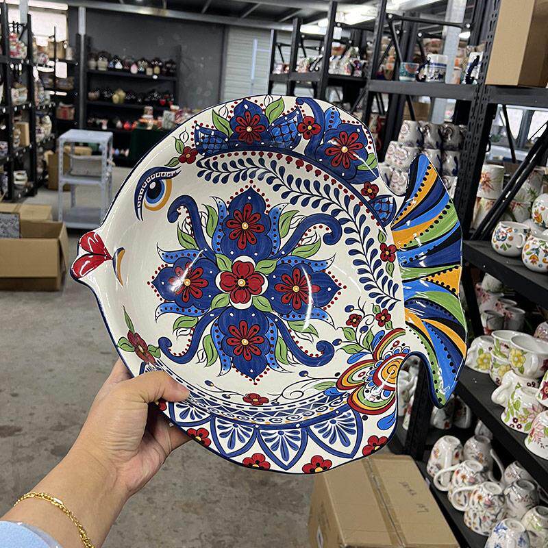 13英寸大号鱼形碗酸菜鱼盆水煮鱼盆小龙虾盆炖菜盆陶瓷大盆清仓