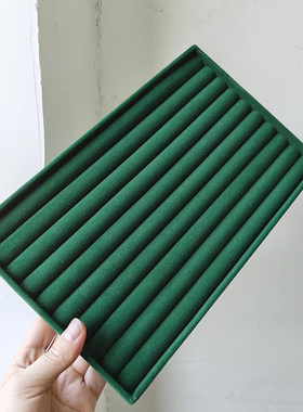 绿色大号耳钉戒指项链首饰盘拍照直播展示盘抽屉内珠宝首饰存放盒