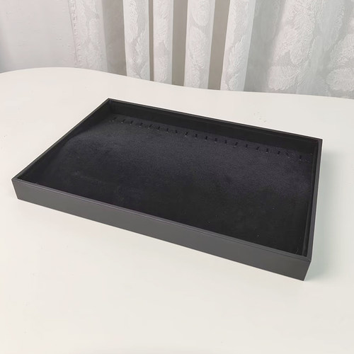 大号黑色绒布首饰收纳盒珠宝项链首饰品专用展示备货盘拍照看货盘