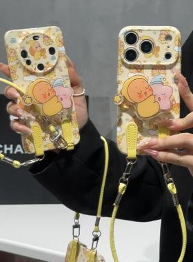 音符黄色星星人适用iPhone16pro苹果17promax菲林手机壳16/15/14plus全包防摔13/17pro华为P70vivo小米15oppo