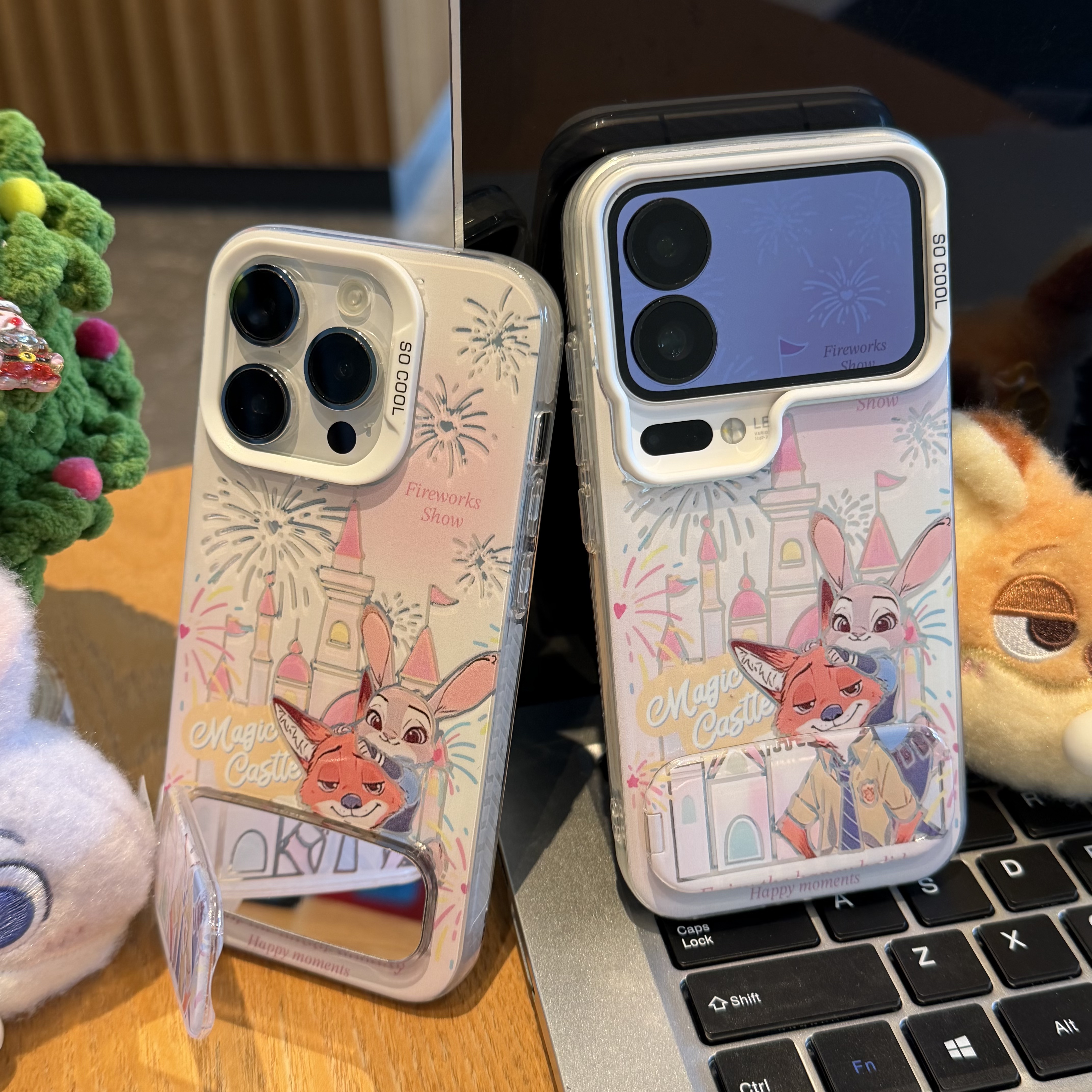 烟花城堡朱迪尼克支架适用苹果17promax手机壳iPhone17/16/15/14/13pro磨砂彩银壳vivo华为P70小米17oppo男女