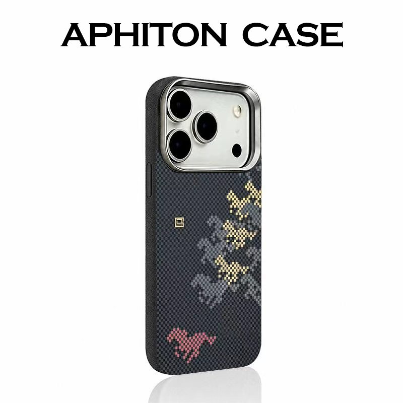 像素万马奔腾适用苹果17promax金属框手机壳iPhone16plus全包防摔15pro个性14/13pro小众创意11/12男女xr新款