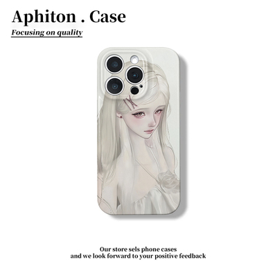 浅黄发白衣少女适用iPhone16pro苹果17promax菲林手机壳16/15/14plus全包防摔13/17pro华为P70vivo小米15oppo