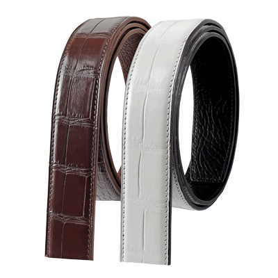 无孔无牙进口尼罗鳄鱼自动扣名牌