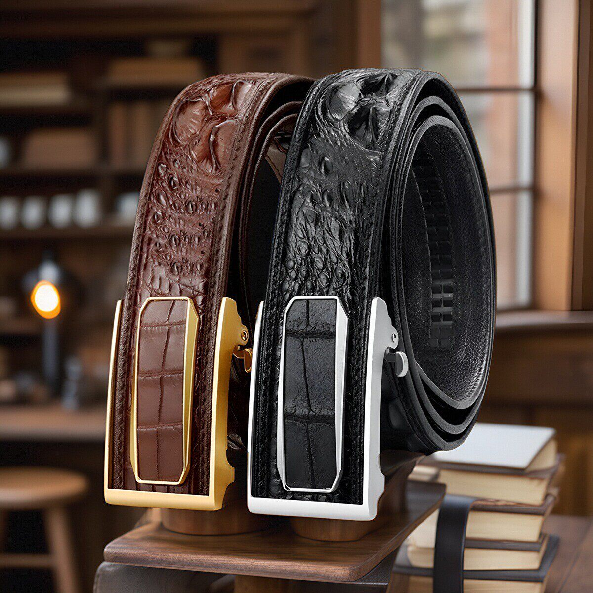 泰国进口纯鳄鱼皮裤腰带男正品高档不锈钢自动内扣奢侈品名牌商务