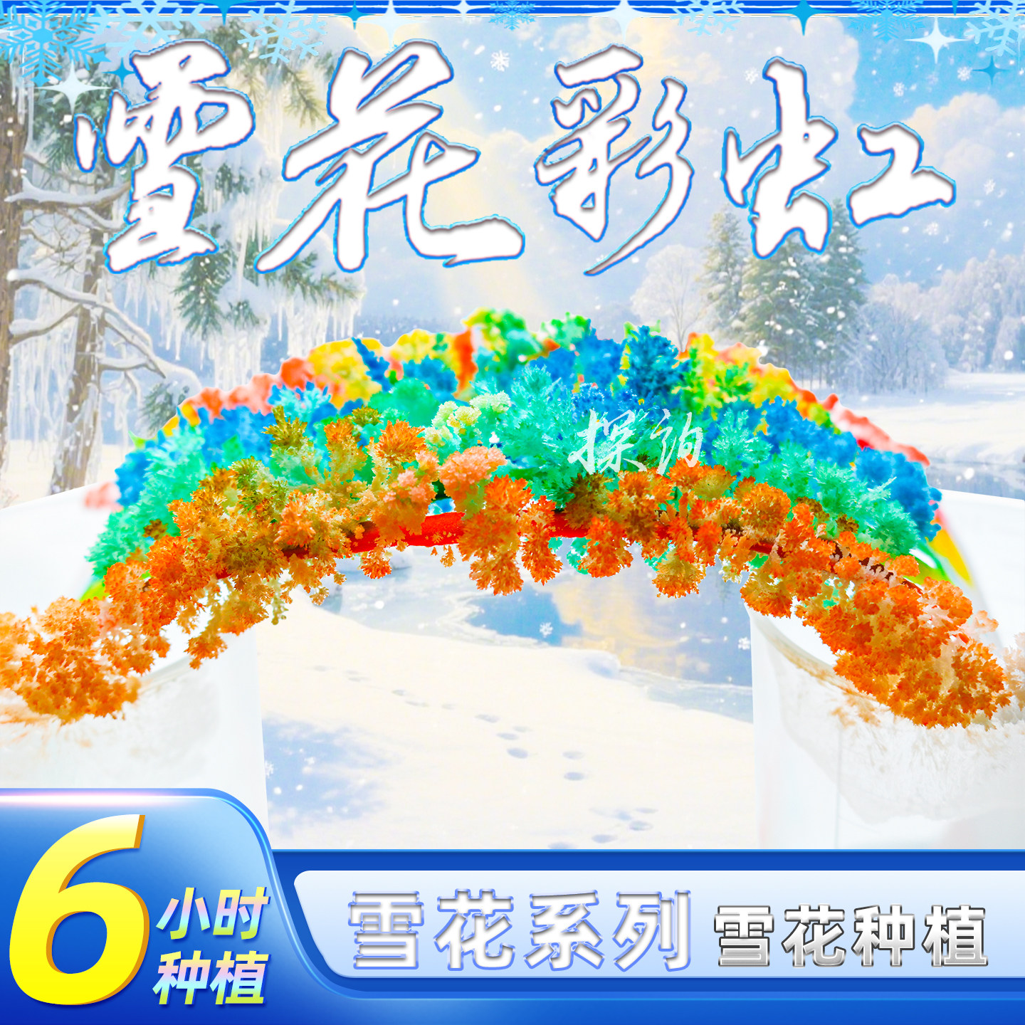探询雪花彩虹结晶纸片开花魔法趣味科学实验制作物理化学生幼儿园