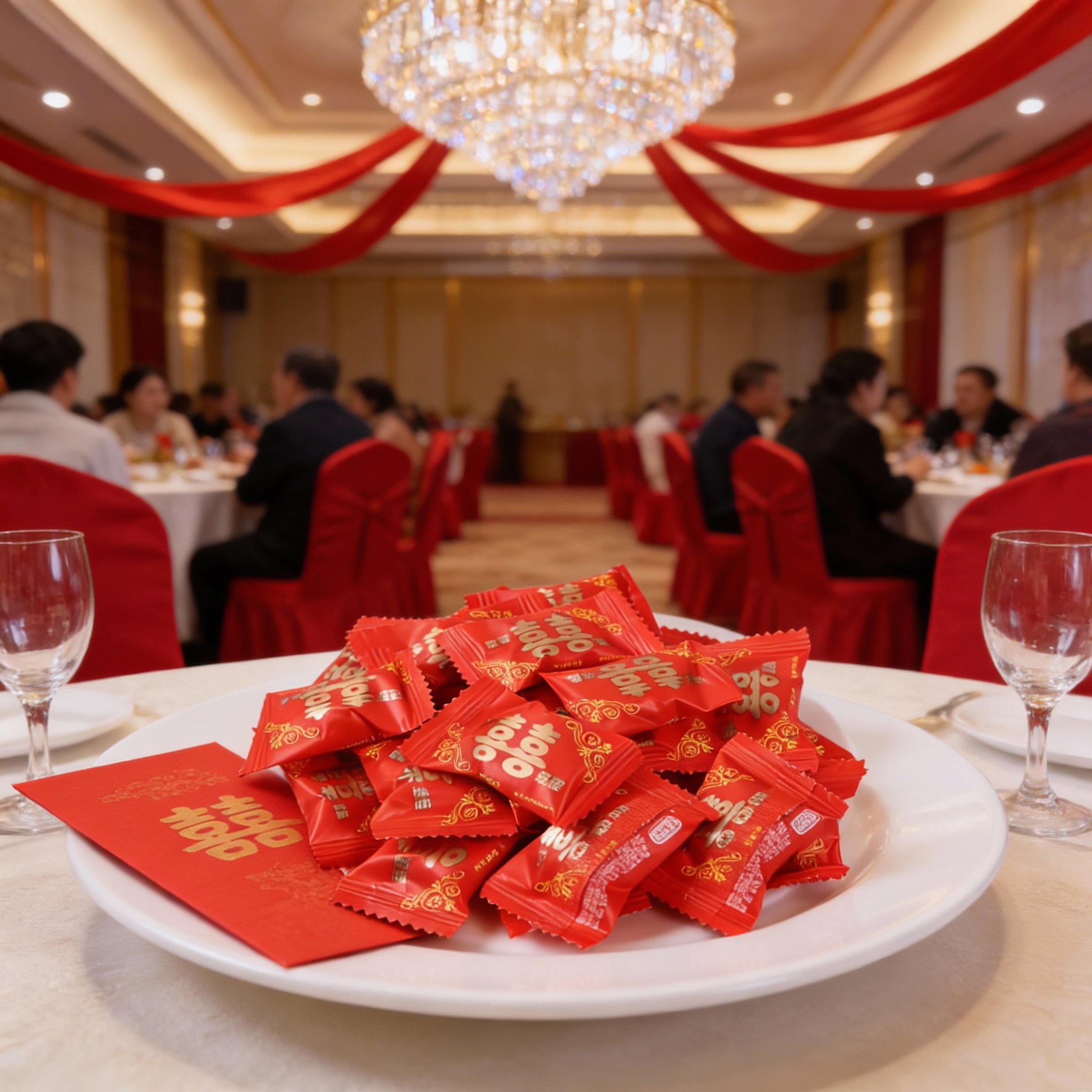 结婚订婚专用喜糖批发中国风红色喜糖小包装庆典新年拜年糖果散装