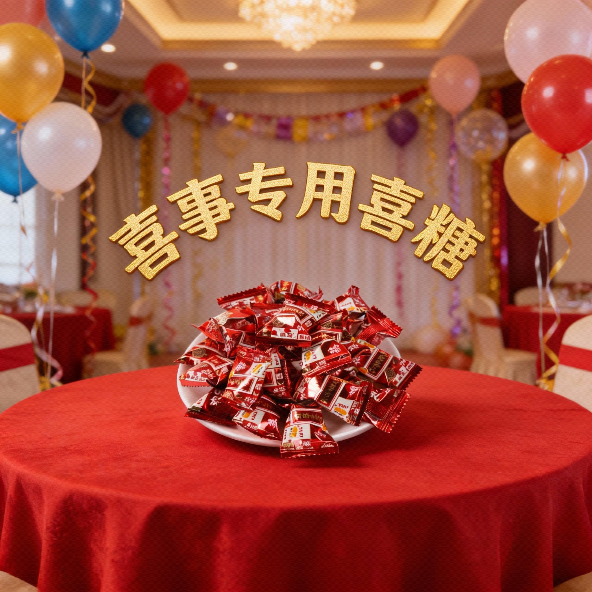 订婚结婚喜事专用红色喜糖批发散装糖果婚礼庆典乔迁宝宝生日宴