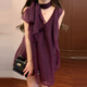辣妹性感无袖 2024新款 设计感独特别致紫色吊带背心女外穿夏季 上衣