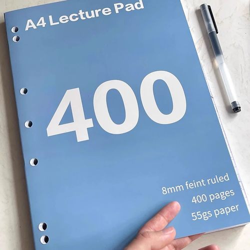 ins简约A4薄脆本加厚横线400页笔记本学生草稿本素材纸练习本子