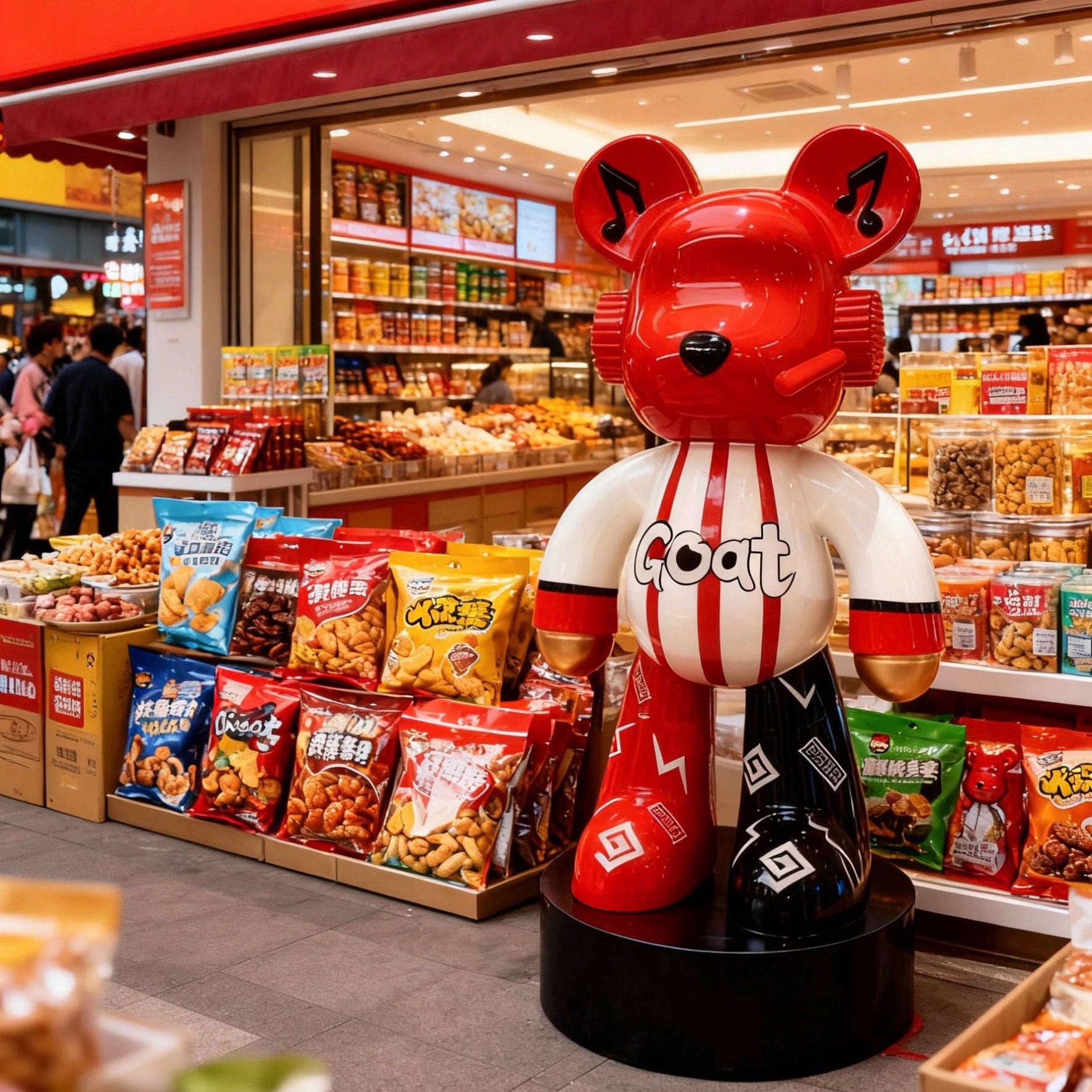 创意手绘暴力DJ熊落地大型摆件客厅电视柜沙发旁直播别墅大堂装饰