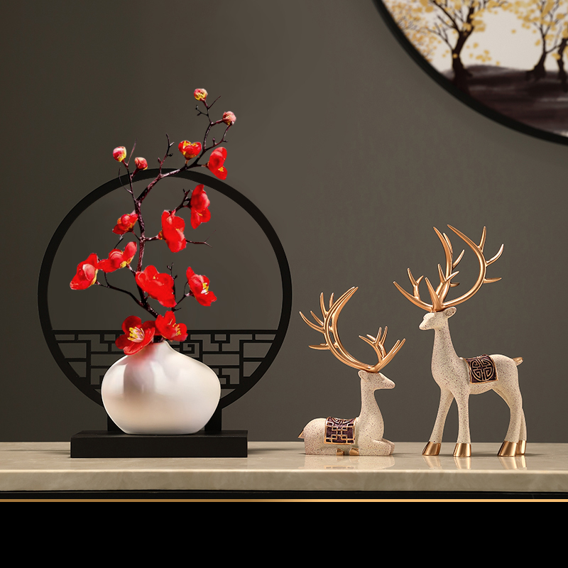 新中式梅花屏风摆件家居禅意