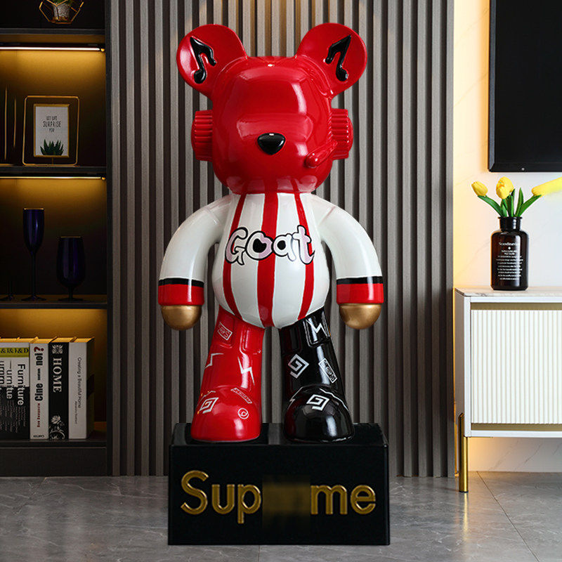 手绘暴力网红熊落地大摆件家居客厅电视柜旁装饰品轻奢创意存钱罐