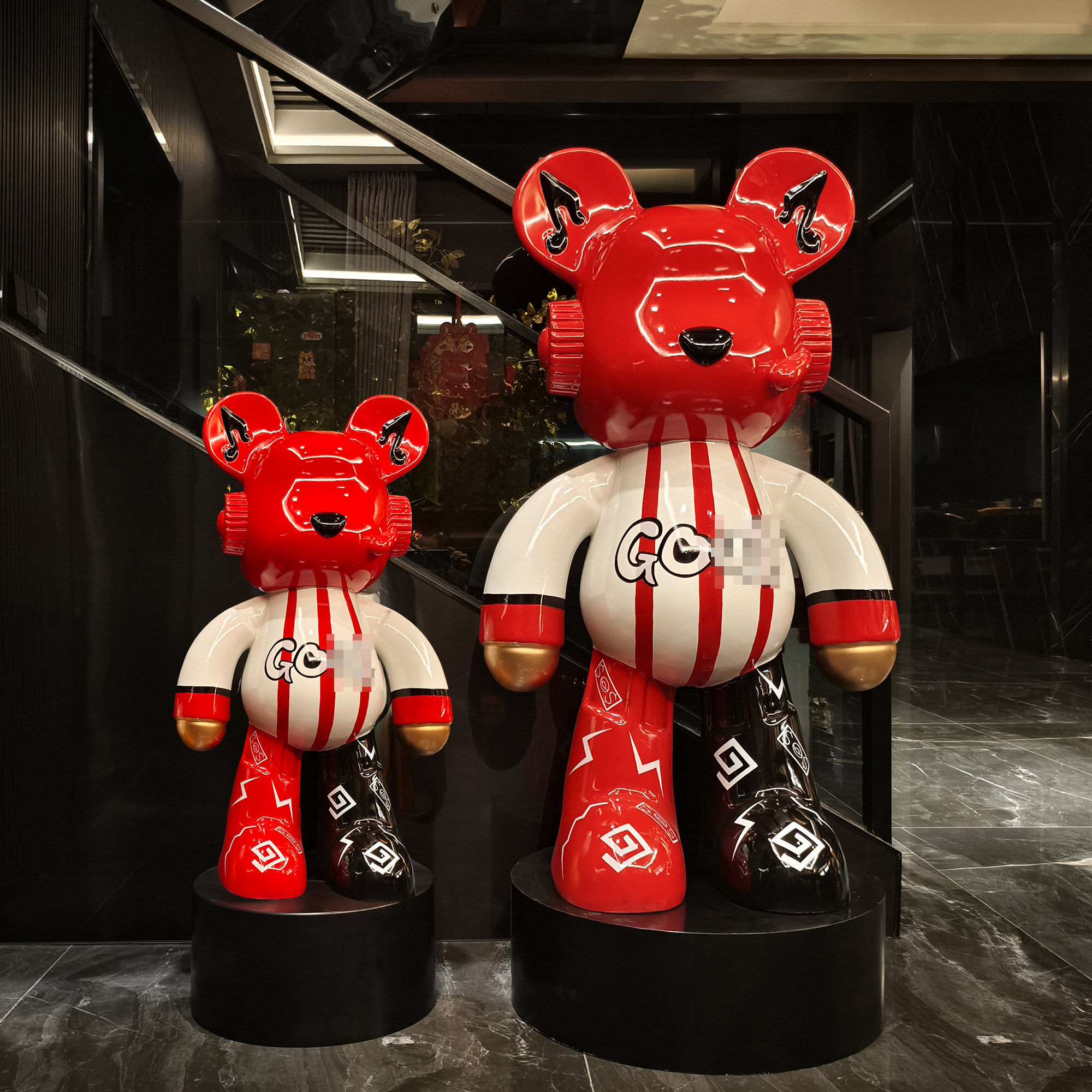 创意彩绘太空熊落地摆件客厅电视柜沙发旁直播间家居装饰品存钱罐