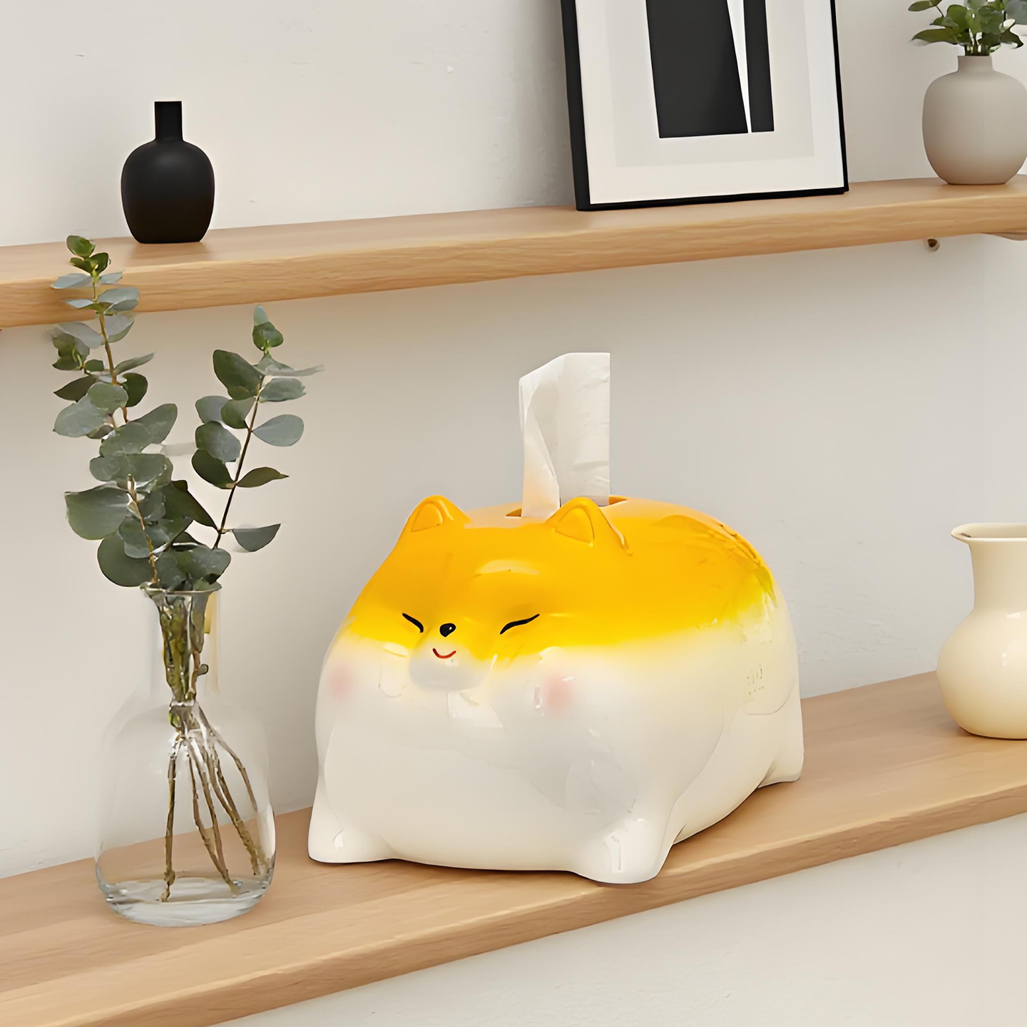 奶油风轻奢餐巾纸盒陶瓷抽纸盒