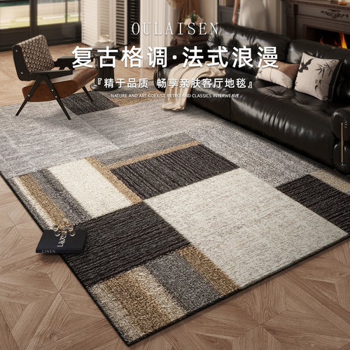 客厅地毯复古高级感免洗可擦地垫
