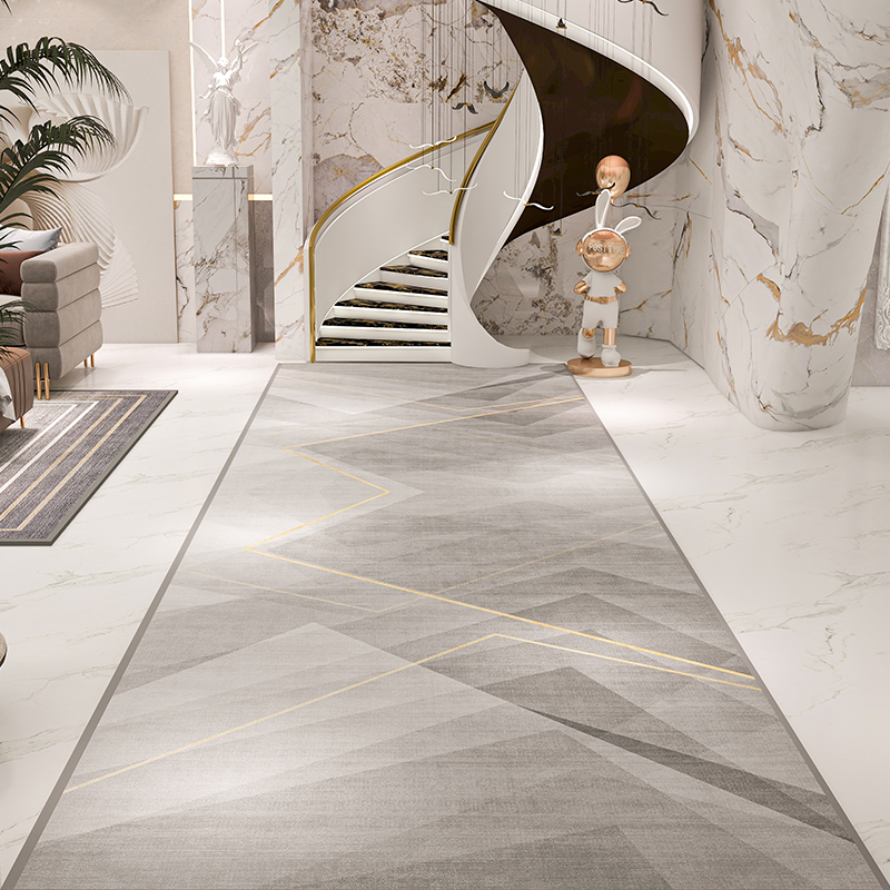 欧莱森比利时绒轻奢现代过道地垫