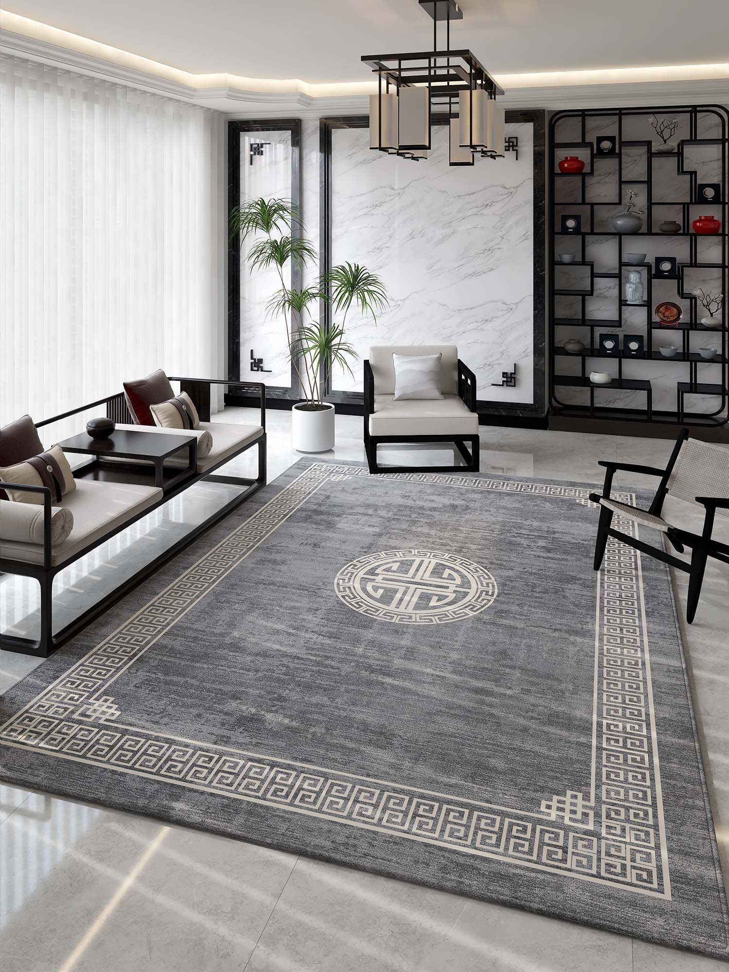 新中式家用复古风地毯客厅卧室床边毯轻奢防滑入户门地垫2025新款,居家布艺,地毯,淘宝优惠券,粉丝福利购,淘宝优惠卷