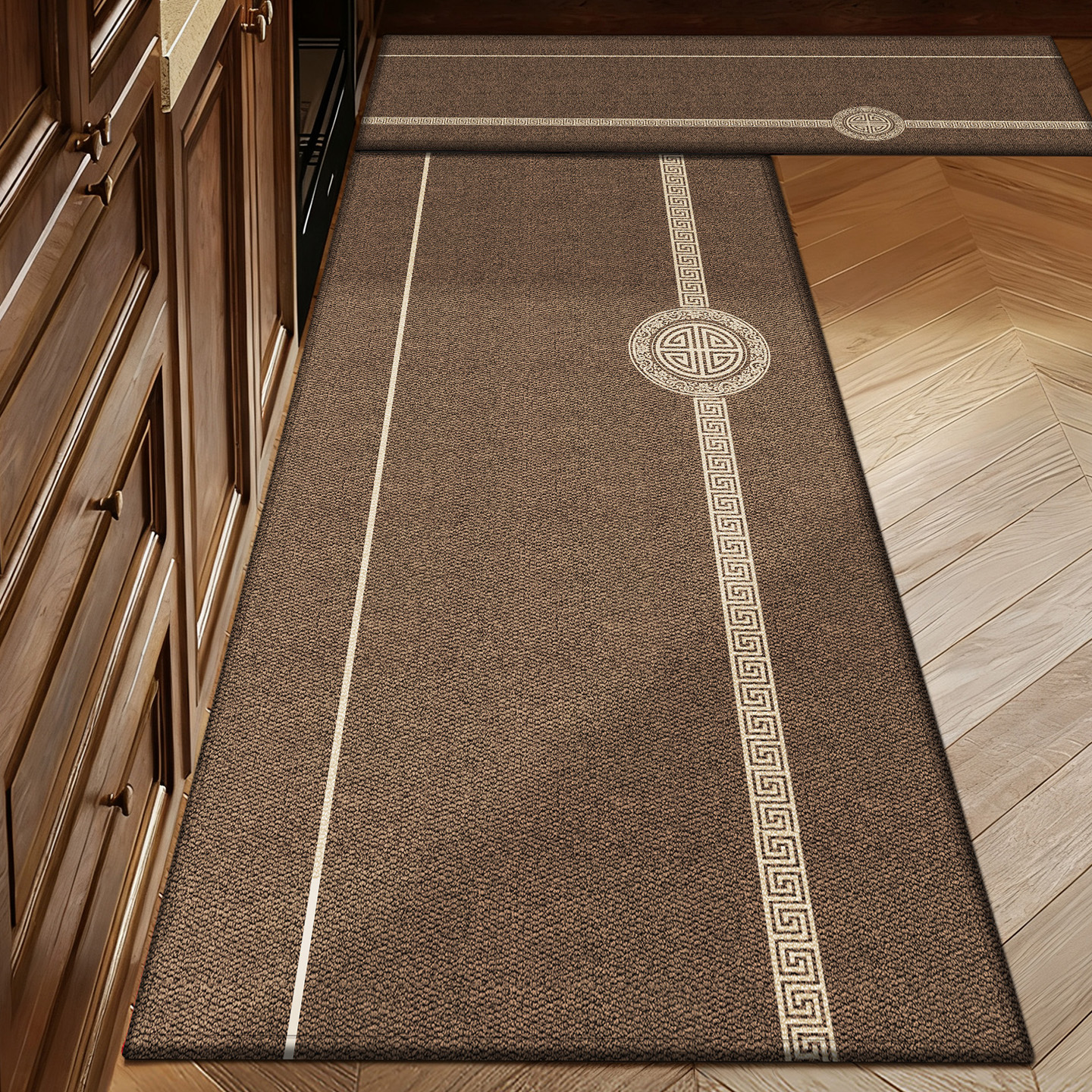 新中式厨房地垫家用防滑防摔脚垫