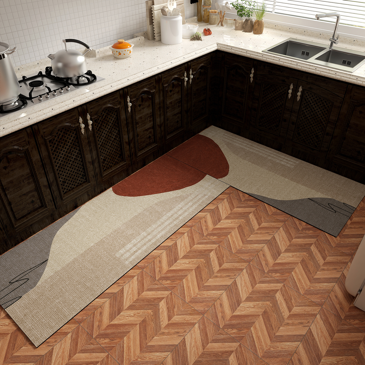 欧莱森硅藻泥厨房地垫吸水免洗