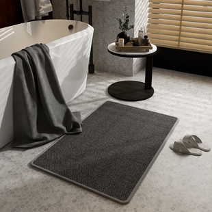 防滑浴室地垫卫生间门口专用卫浴吸水脚垫高端编织纹易打理脚踏垫