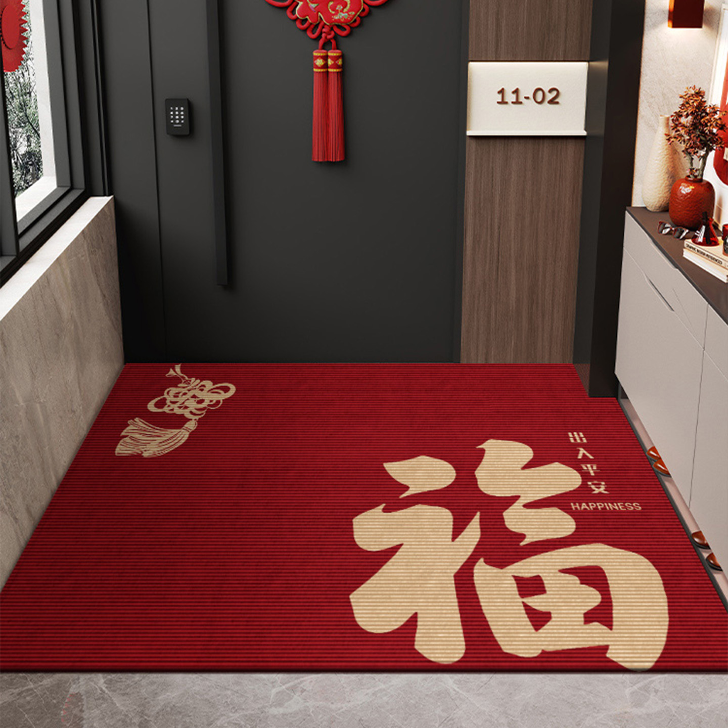 入户门地垫红色喜庆耐脏免洗脚垫