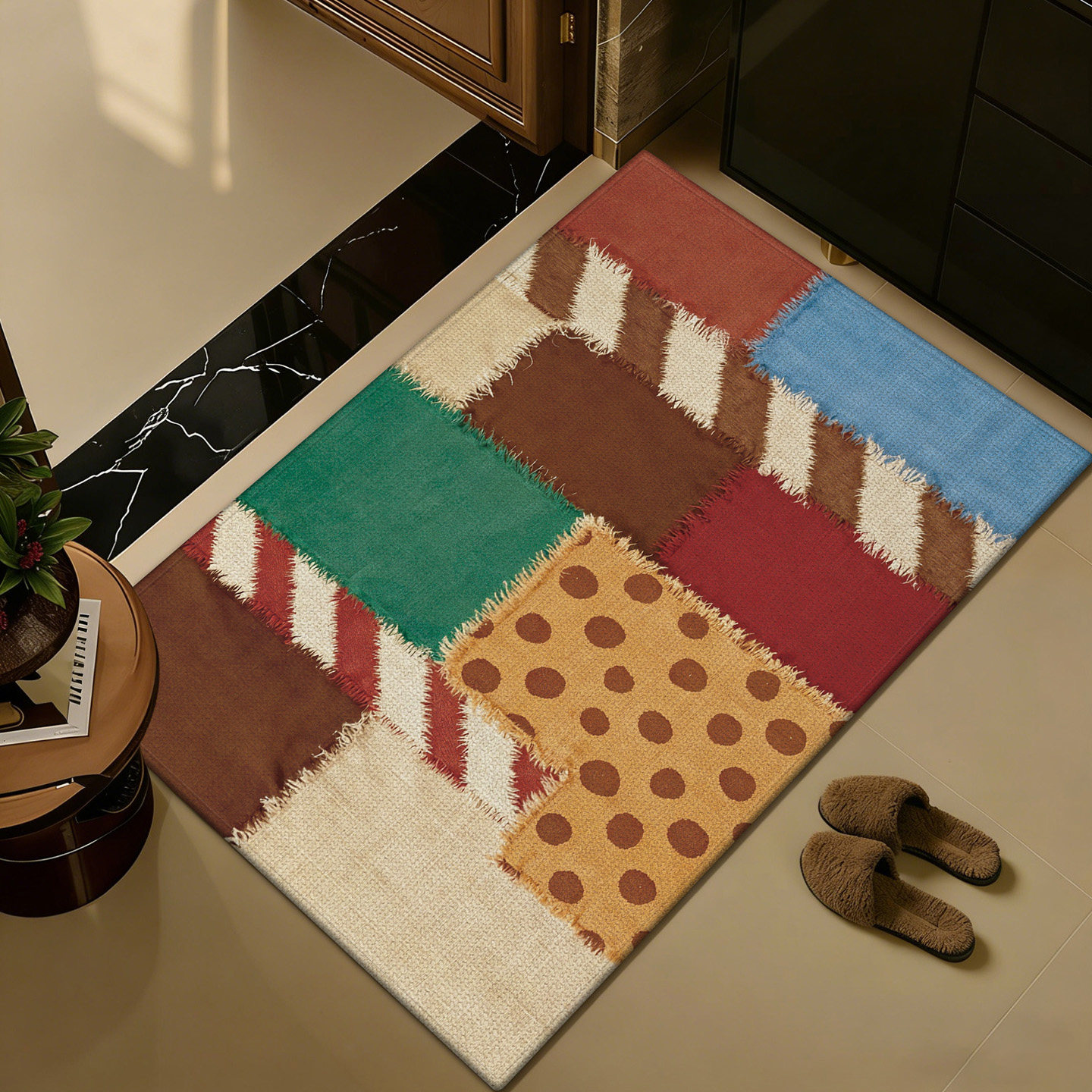 美式入户门地垫玄关室内复古风耐脏防滑脚垫可裁剪好打理免洗地毯,居家布艺,入户地垫,淘宝优惠券,粉丝福利购,淘宝优惠卷