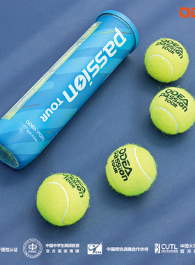ODEA欧帝尔网球Passion有压比赛球耐打高回弹练习训练4粒罐装网球