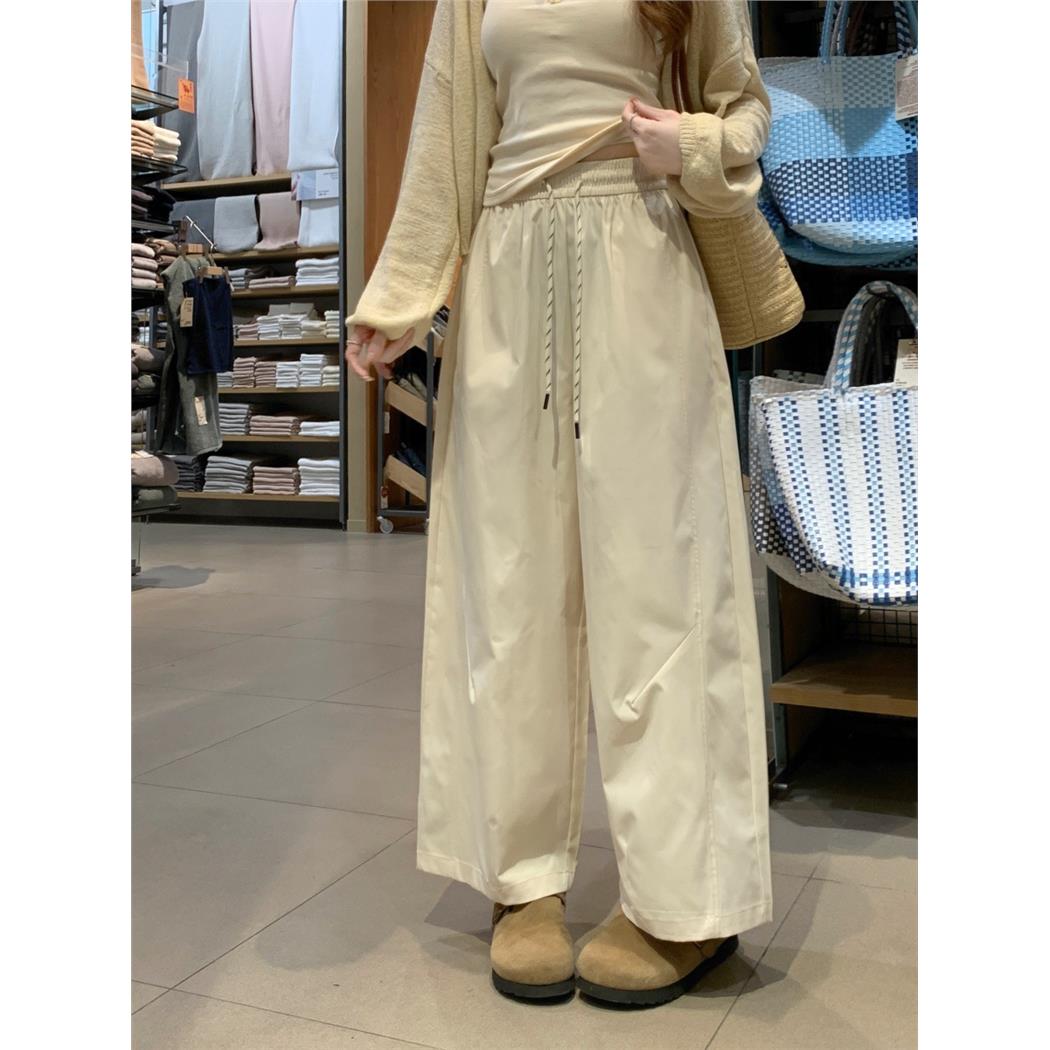 松紧腰抽绳休闲裤女春夏