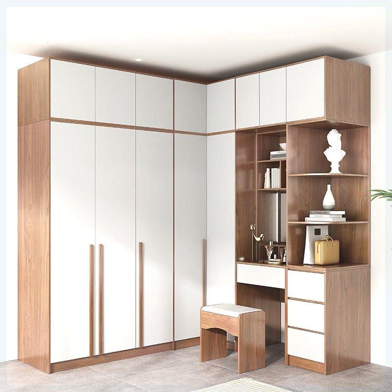 转角衣柜90度家用卧室拐角梳妆台一体组合衣柜小户型简约风转角柜