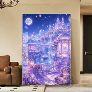 方钻钻石画高颜值水晶城堡手工diy贴钻画唯美带框钻石贴画高难度