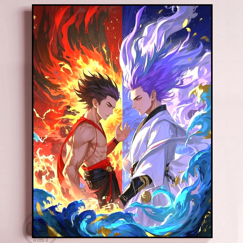 哪吒敖丙钻石画满钻新款手工diy砖石贴画带框儿童学生点钻画小幅