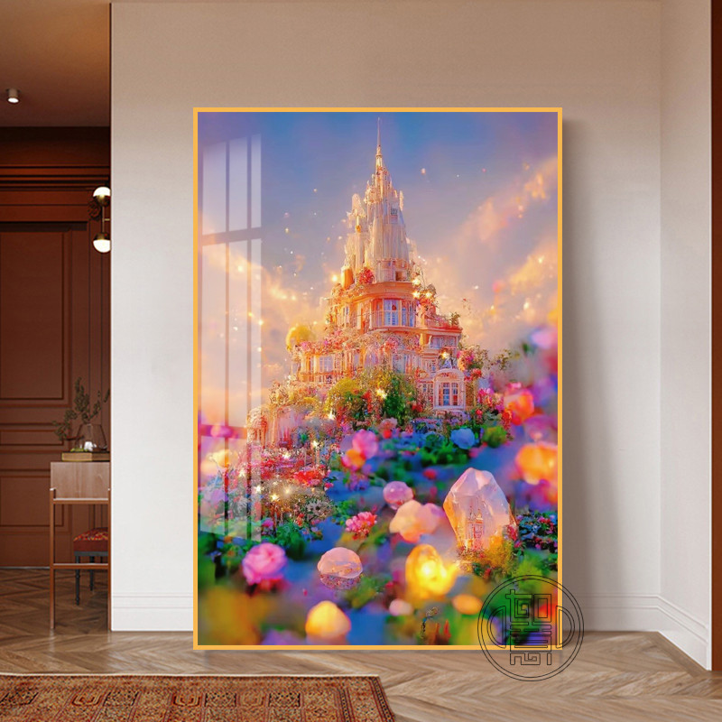 钻石画满钻公主城堡点钻画