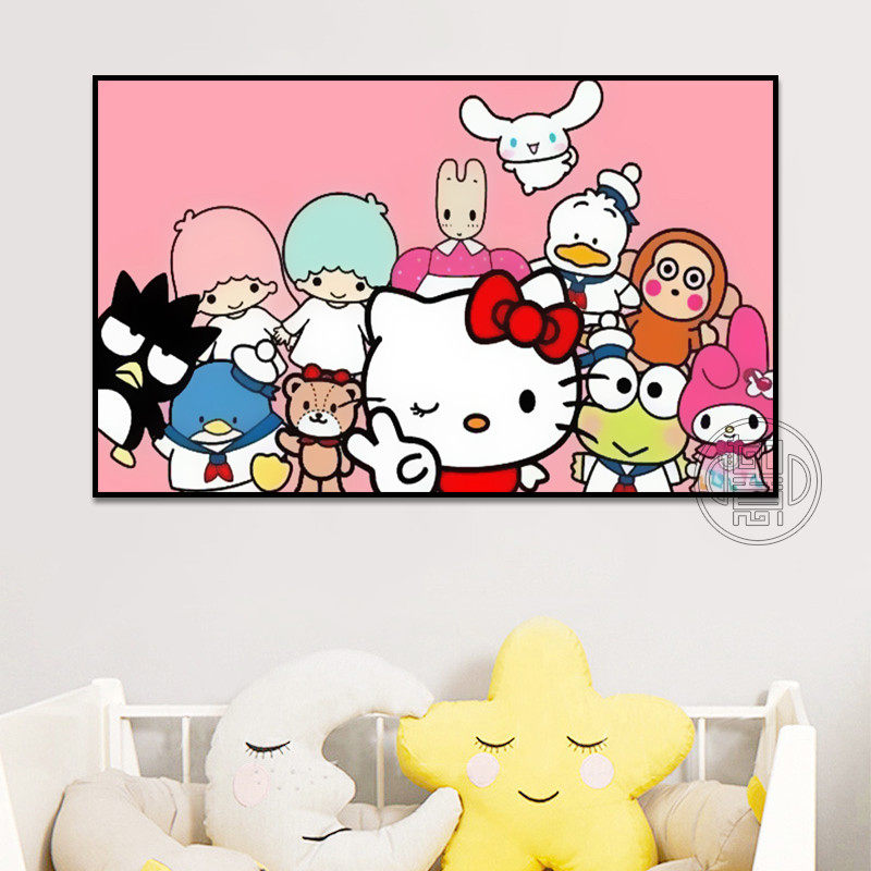 三丽鸥全家福钻石画满钻2022新款手工diy学生贴钻画hellokitty猫