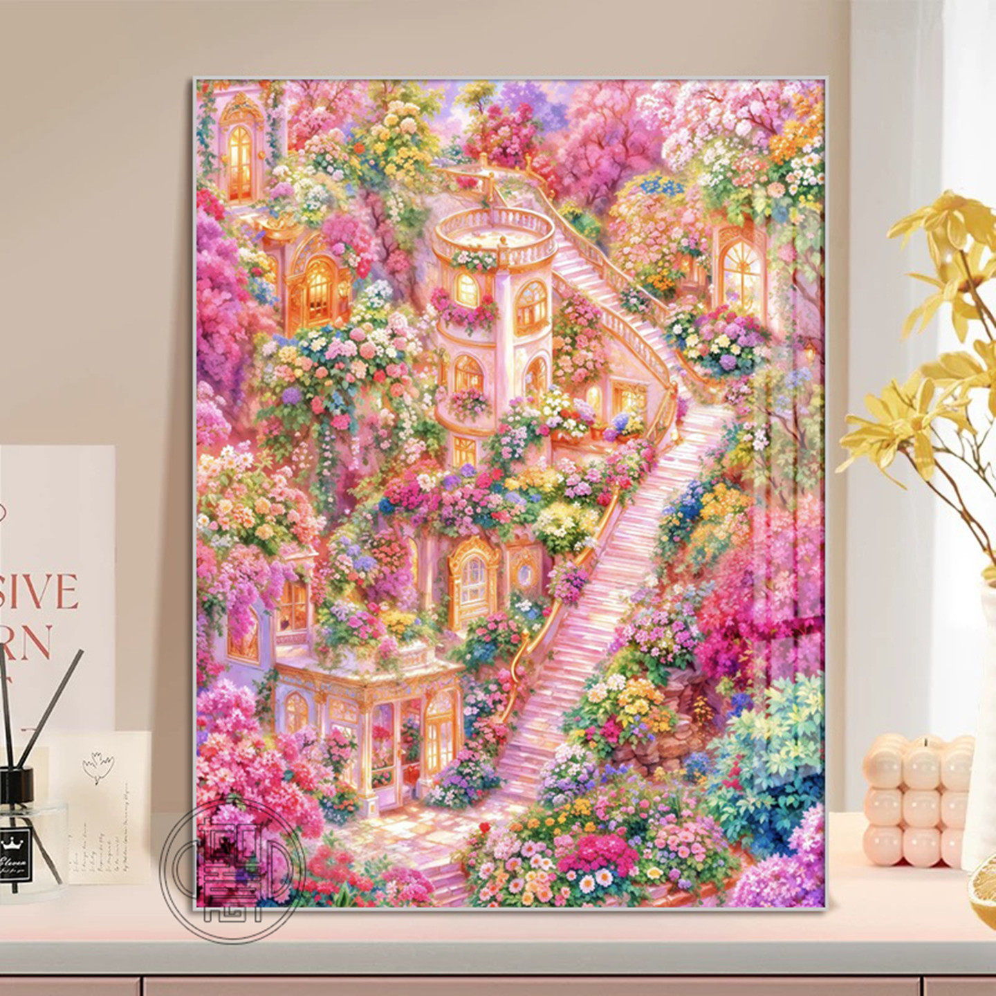 花卉小屋钻石画2026新款高级感DIY手工贴钻画女孩子砖石画带框