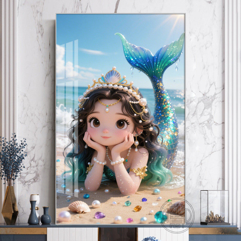美人鱼钻石画满钻手工点钻材料包