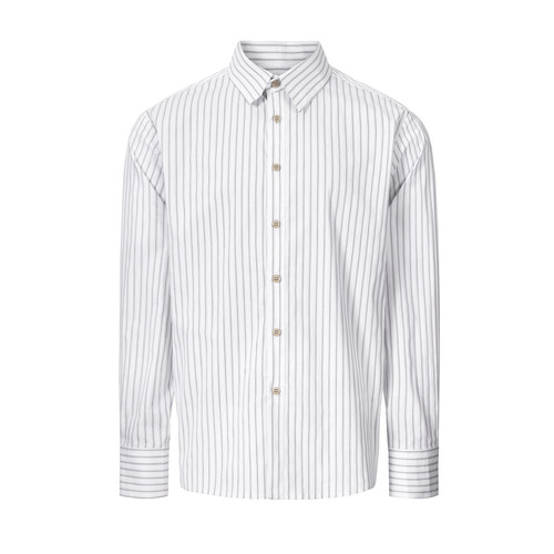 Casoulty Stripe Shirt/隐纹衬衫 立领轻薄条纹衬衣 老钱风