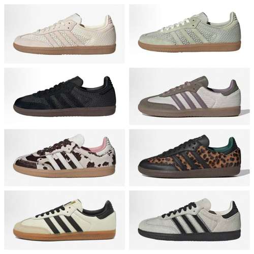 新款s德训复古系带豹纹百搭男女学生运动休闲耐磨防滑低帮T头板鞋